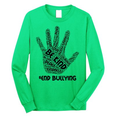 Be Kind #End Bullying Word Art Hand Long Sleeve Shirt