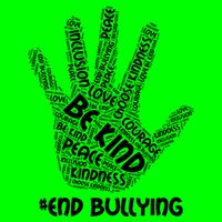 Be Kind #End Bullying Word Art Hand Button