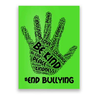 Be Kind #End Bullying Word Art Hand Poster