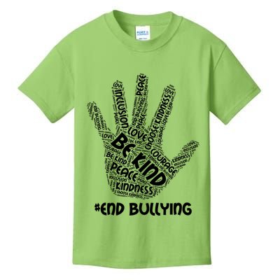 Be Kind #End Bullying Word Art Hand Kids T-Shirt