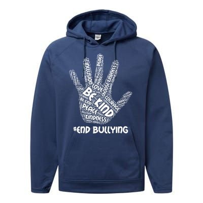 Be Kind #End Bullying Word Art Hand Performance Fleece Hoodie