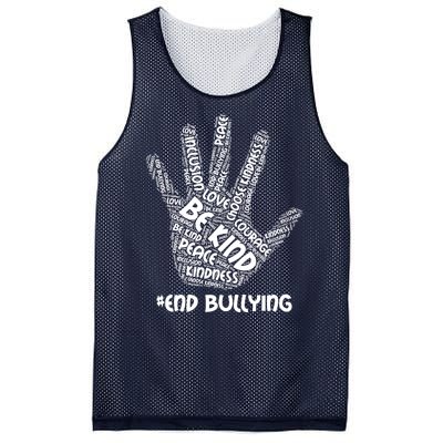 Be Kind #End Bullying Word Art Hand Mesh Reversible Basketball Jersey Tank