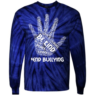 Be Kind #End Bullying Word Art Hand Tie-Dye Long Sleeve Shirt