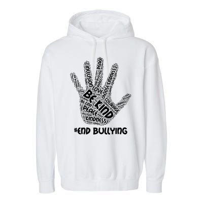 Be Kind #End Bullying Word Art Hand Garment-Dyed Fleece Hoodie