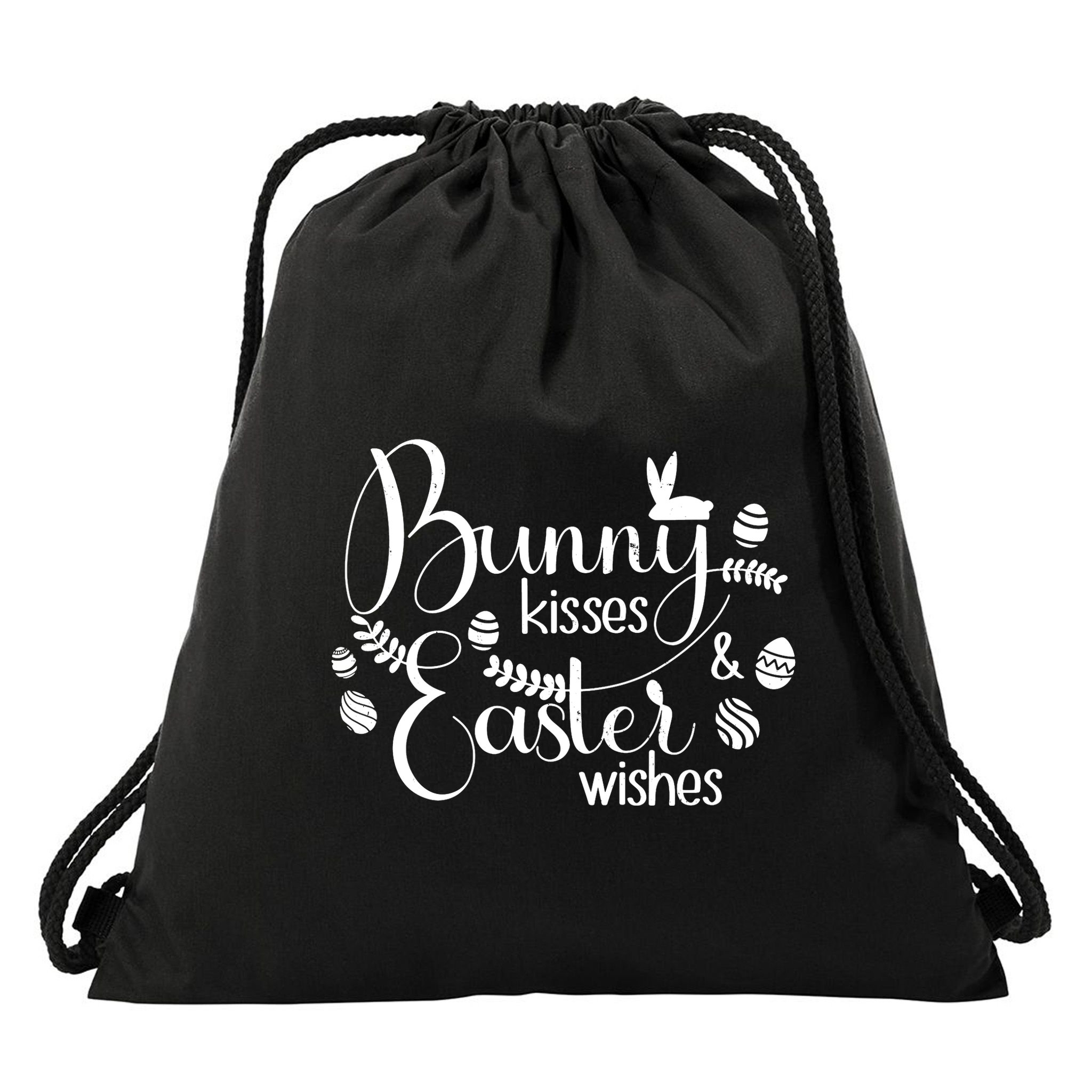 Bunny Kisses Easter Wishes Drawstring Bag