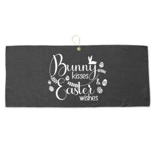 Bunny Kisses Easter Wishes Large Microfiber Waffle Golf Towel