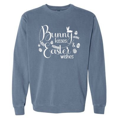 Bunny Kisses Easter Wishes Garment-Dyed Sweatshirt