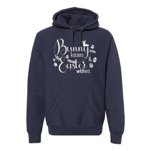 Bunny Kisses Easter Wishes Premium Hoodie