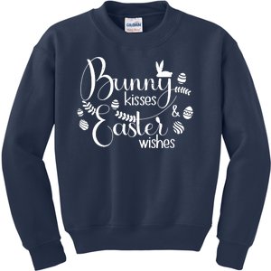 Bunny Kisses Easter Wishes Kids Sweatshirt