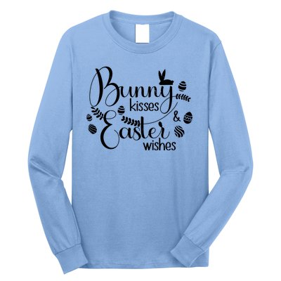 Bunny Kisses Easter Wishes Long Sleeve Shirt