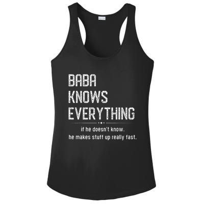 Baba Knows Everything Retro Memes Sarcastic Quotes Ladies PosiCharge Competitor Racerback Tank