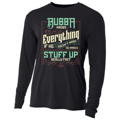 Bubba Knows Everything Funny Bubba Fathers Day Cooling Performance Long Sleeve Crew