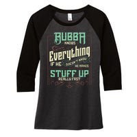 Bubba Knows Everything Funny Bubba Fathers Day Women's Tri-Blend 3/4-Sleeve Raglan Shirt