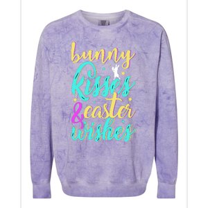 Bunny Kisses Easter Wishes Happy Easter Day Colorblast Crewneck Sweatshirt