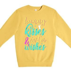 Bunny Kisses Easter Wishes Happy Easter Day Premium Crewneck Sweatshirt