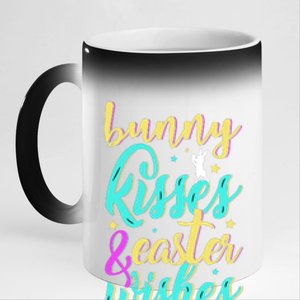 Bunny Kisses Easter Wishes Happy Easter Day 11oz Black Color Changing Mug