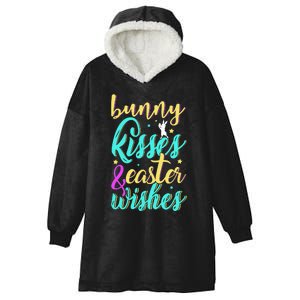 Bunny Kisses Easter Wishes Happy Easter Day Hooded Wearable Blanket