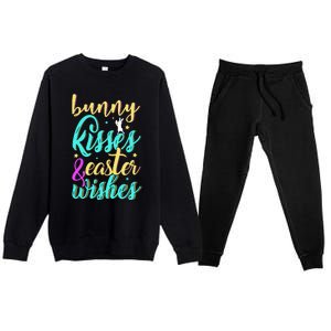 Bunny Kisses Easter Wishes Happy Easter Day Premium Crewneck Sweatsuit Set