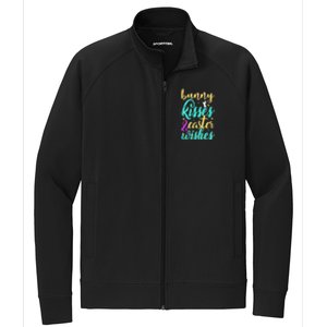 Bunny Kisses Easter Wishes Happy Easter Day Stretch Full-Zip Cadet Jacket