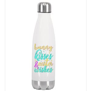 Bunny Kisses Easter Wishes Happy Easter Day Stainless Steel Insulated Water Bottle