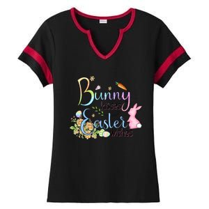 Bunny Kisses Easter Wishes Happy Easter Day Ladies Halftime Notch Neck Tee