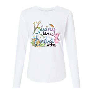 Bunny Kisses Easter Wishes Happy Easter Day Womens Cotton Relaxed Long Sleeve T-Shirt