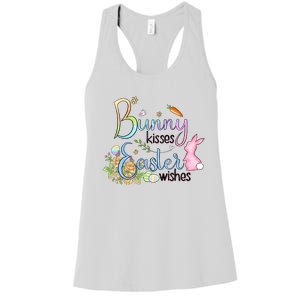 Bunny Kisses Easter Wishes Happy Easter Day Women's Racerback Tank