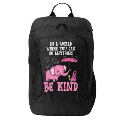 Be Kind Elephant Turtle Breast Cancer Awareness Support Gift Funny Gift City Backpack