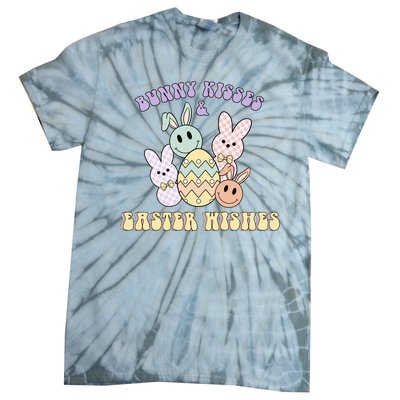 Bunny Kisses Easter Wishes Retro Easter Day Tie-Dye T-Shirt