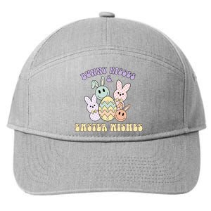 Bunny Kisses Easter Wishes Retro Easter Day 7-Panel Snapback Hat