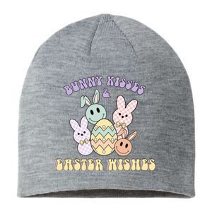 Bunny Kisses Easter Wishes Retro Easter Day Sustainable Beanie