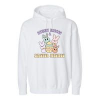 Bunny Kisses Easter Wishes Retro Easter Day Garment-Dyed Fleece Hoodie