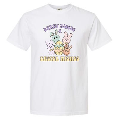 Bunny Kisses Easter Wishes Retro Easter Day Garment-Dyed Heavyweight T-Shirt