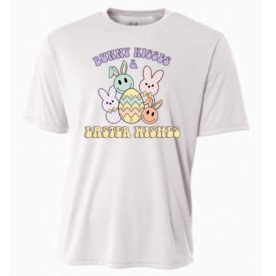 Bunny Kisses Easter Wishes Retro Easter Day Cooling Performance Crew T-Shirt