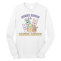 Bunny Kisses Easter Wishes Retro Easter Day Long Sleeve Shirt