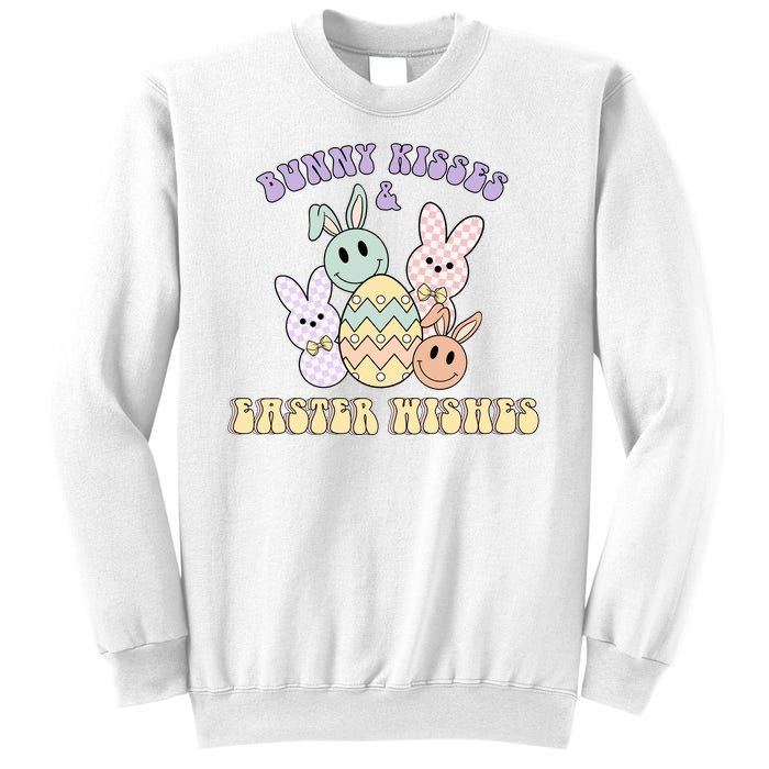 Bunny Kisses Easter Wishes Retro Easter Day Sweatshirt