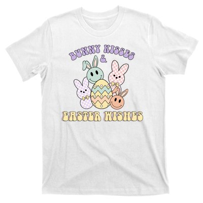 Bunny Kisses Easter Wishes Retro Easter Day T-Shirt