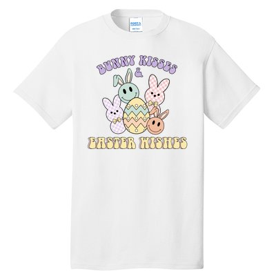 Bunny Kisses Easter Wishes Retro Easter Day Tall T-Shirt