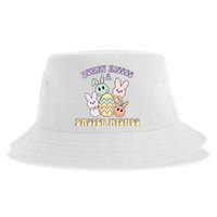 Bunny Kisses Easter Wishes Retro Easter Day Sustainable Bucket Hat