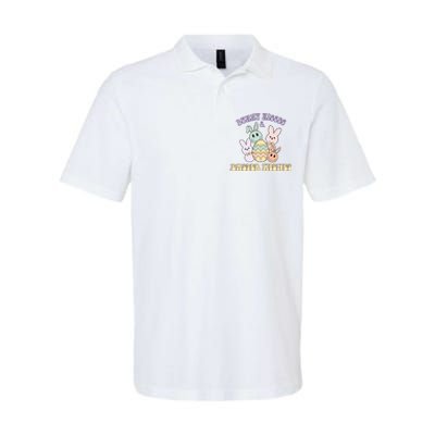 Bunny Kisses Easter Wishes Retro Easter Day Softstyle Adult Sport Polo