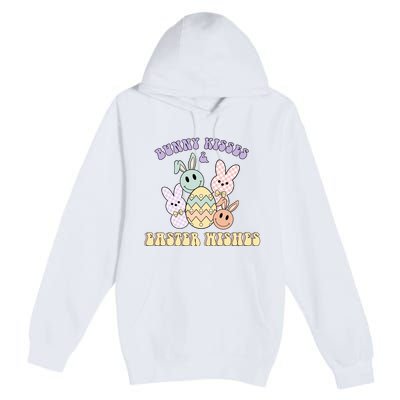 Bunny Kisses Easter Wishes Retro Easter Day Premium Pullover Hoodie