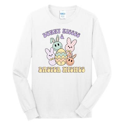 Bunny Kisses Easter Wishes Retro Easter Day Tall Long Sleeve T-Shirt