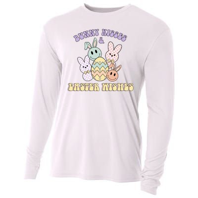 Bunny Kisses Easter Wishes Retro Easter Day Cooling Performance Long Sleeve Crew