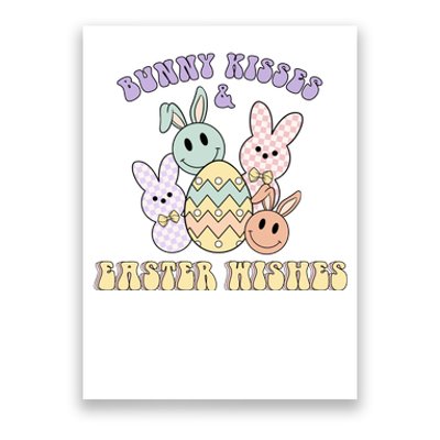 Bunny Kisses Easter Wishes Retro Easter Day Poster