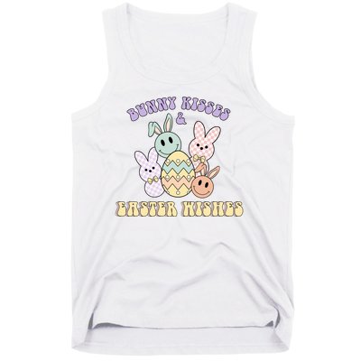 Bunny Kisses Easter Wishes Retro Easter Day Tank Top