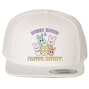 Bunny Kisses Easter Wishes Retro Easter Day Wool Snapback Cap