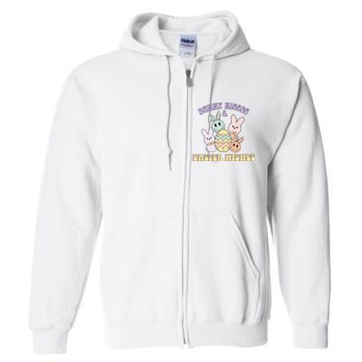 Bunny Kisses Easter Wishes Retro Easter Day Full Zip Hoodie