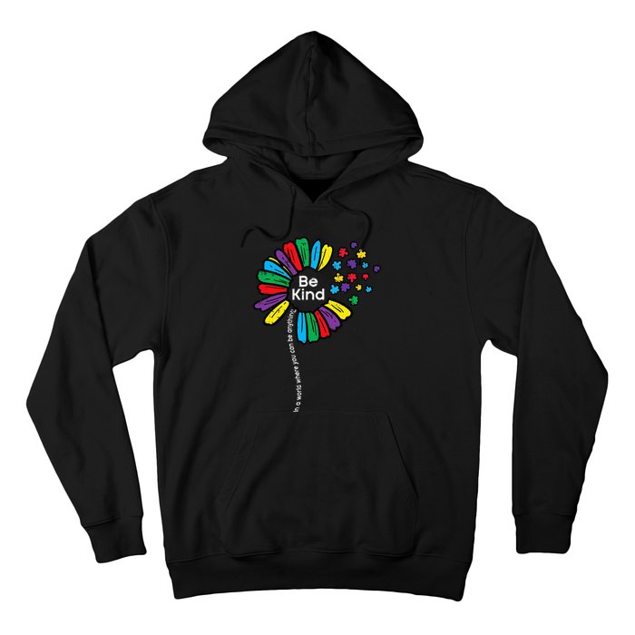 Be Kind Flower Puzzle ASD Autism Awareness Hoodie