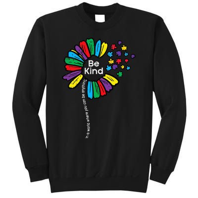 Be Kind Flower Puzzle ASD Autism Awareness Sweatshirt