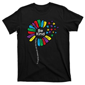 Be Kind Flower Puzzle ASD Autism Awareness T-Shirt